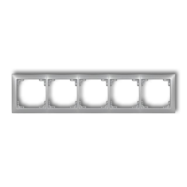 DECO Ramka pięciokrotna z tworzywa DECO Soft srebrny metalik 7DRSO-5 KARLIK