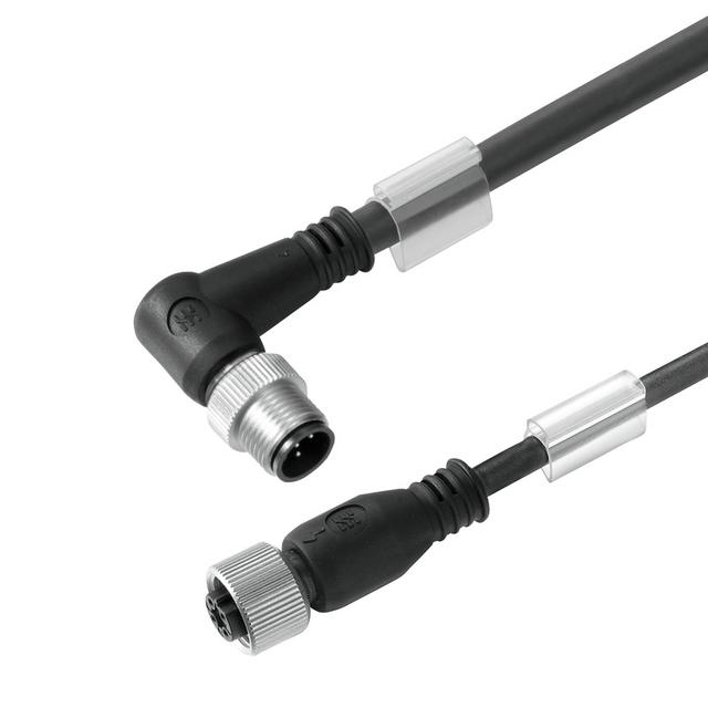 SAIL-M12WM12G-4-10U Przewód czujnika-siłownika (zmontowany), Kabel połączeniowy, M12 / M12, Liczba biegunów: 4, Długość kabla: 10 m, złącze męskie, kątowe - złącze żeński /1szt./ 1071991000 WEIDMÜLLER