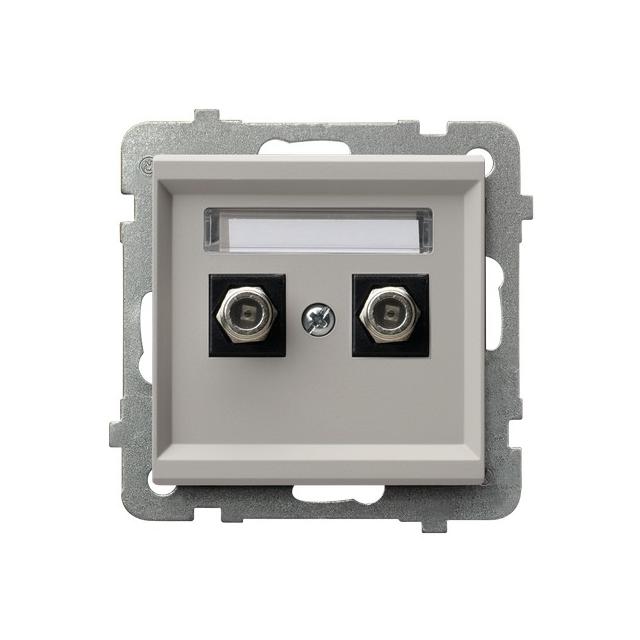 SONATA Gniazdo antenowe typu F podwójne kaszmir