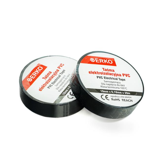 Taśma izolacyjna 19/20 CZARNA /opk=8szt./ TPVC_19-20-CZARNA/1 ERKO