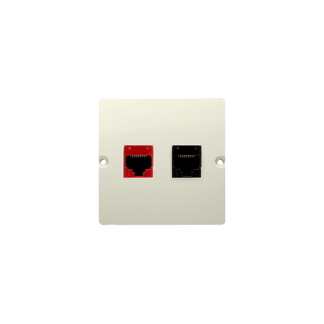 Simon Basic Gniazdo komputerowe RJ45 kat.5e + telefoniczne RJ12 . Montaż gniazda na wkręty do puszki beż BM5T.02/12 KONTAKT