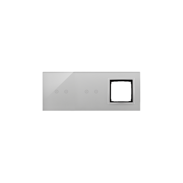 Simon 54 Touch Panel dotykowy S54 Touch 3 moduły 2 pola dotykowe poziome + 2 pola dotykowe poziome + 1 otwór na osprzęt S54 srebrna mgła DSTR3220/71 KONTAKT