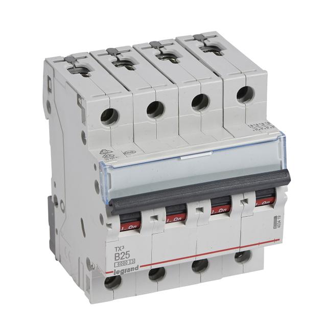 Wyłącznik Nadprądowy 4P B25A 6kA AC S304 TX3 403419 LEGRAND