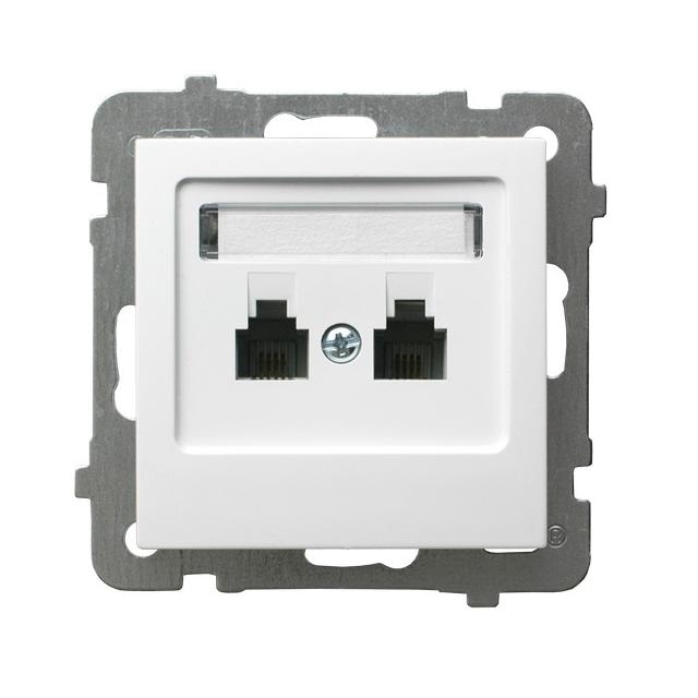 AS Gniazdo telefoniczne podwójne niezależne - kolor biały