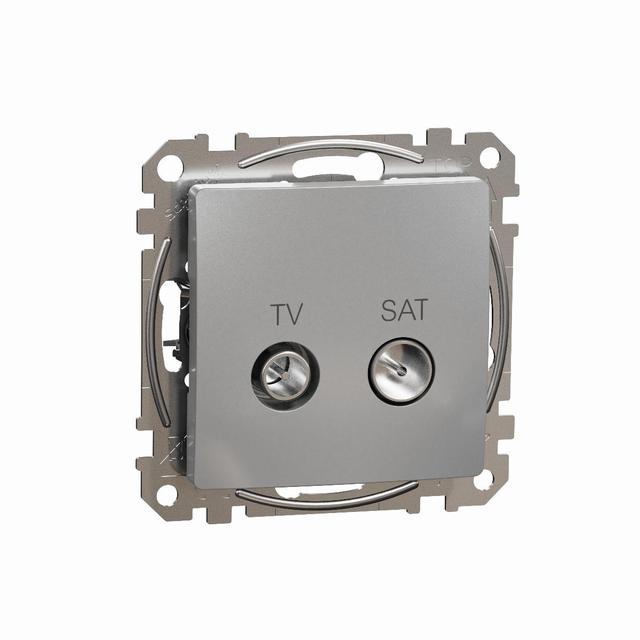 Sedna Design & Elements Gniazdo antenowe TV-SAT końcowe 4dB srebrne aluminium SDD113471S Schneider