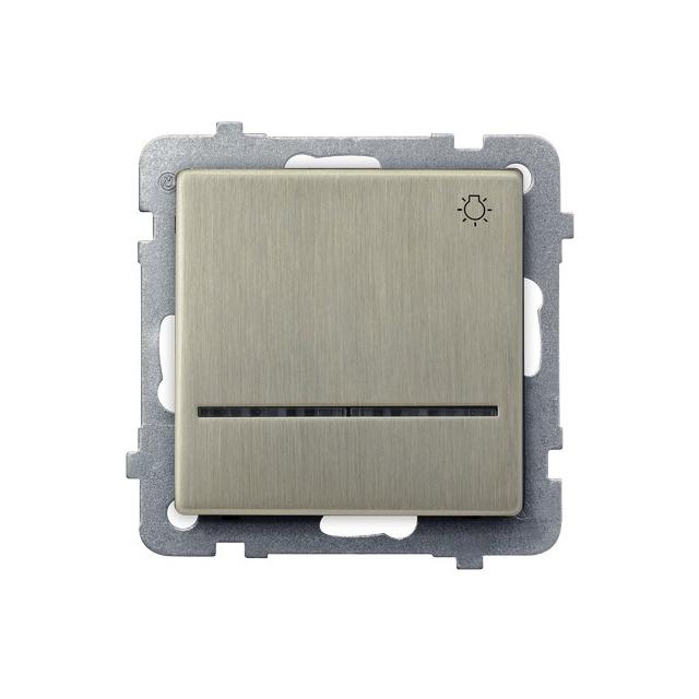 SONATA Łącznik zwierny  światło  z podświetleniem niebieskim - kolor nowe srebro