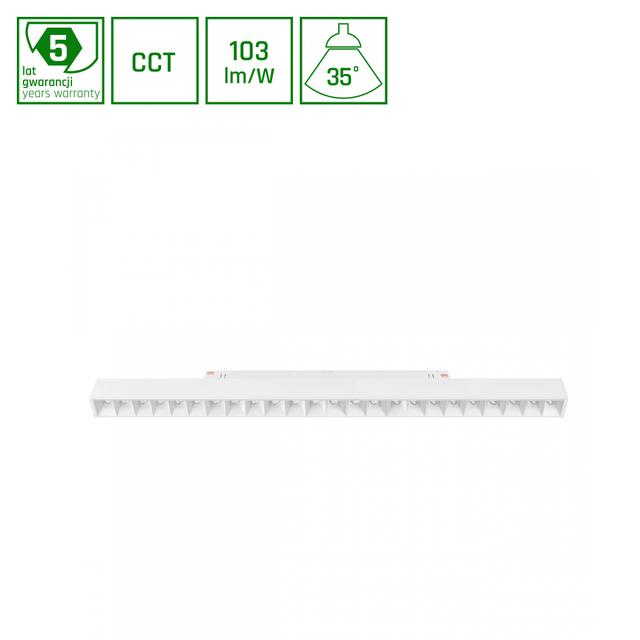 SYSTEM SHIFT CCT- GRID L OPRAWA LINIOWA 440X23X42MM 22W 40ST BIAŁY CCT SWITCH 5 LAT GW.