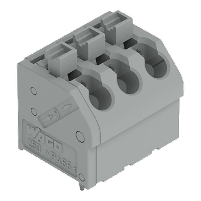 listwa zaciskowa do pł. drukowanych 3-bieg. szara raster 5 mm /70szt./ WAGO