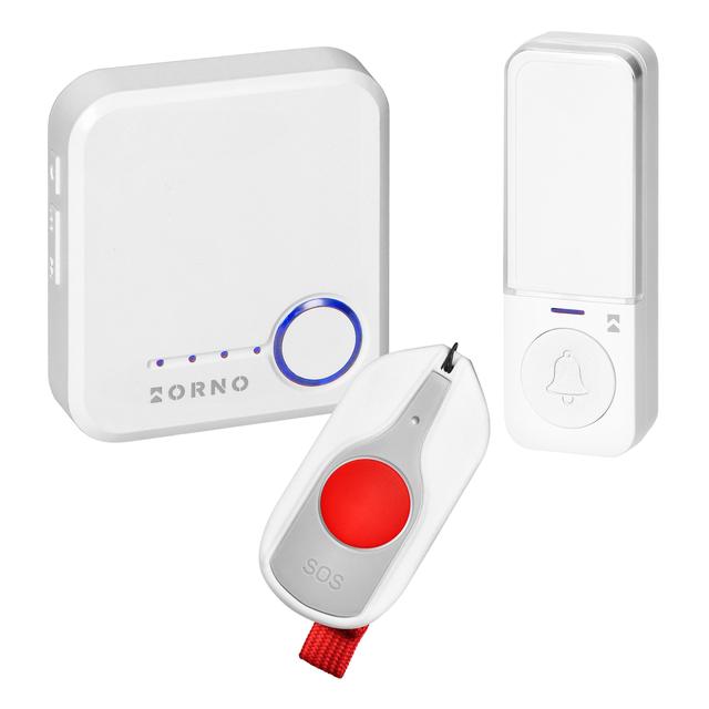 Bezprzewodowy dzwonek do drzwi sieciowy 230V przycisk SOS Wifi Tuya biały OR-DB-MK-175/W ORNO