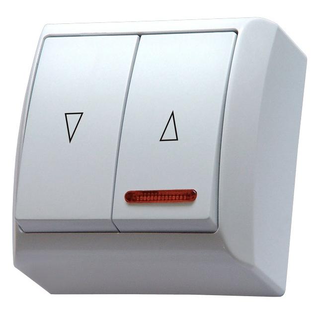 BIS Łącznik żaluzjowy z podświetleniem pomarańczowym - kolor biały