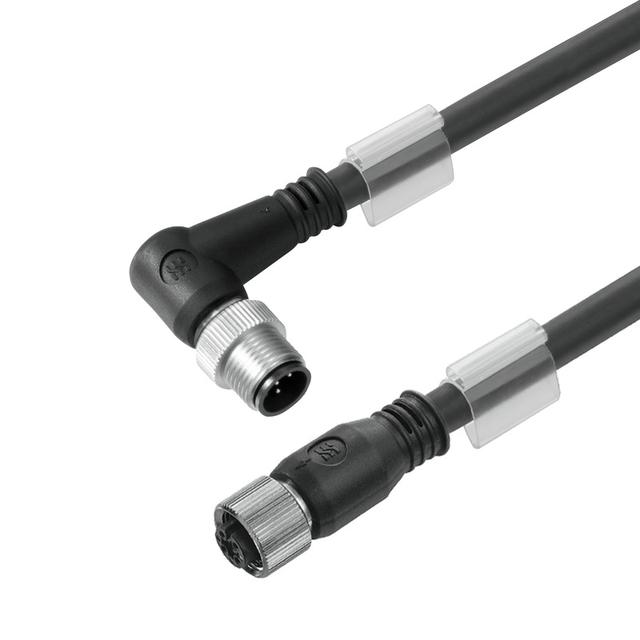SAIL-M12WM12G-4S5.0U Przewód czujnika-siłownika (zmontowany), Kabel połączeniowy, M12 / M12, Liczba biegunów: 4, Długość kabla: 5 m, złącze męskie, kątowe - złącze żeńskie /1szt. 1059690500 WEIDMÜLLER