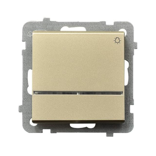 SONATA Łącznik zwierny  światło  z podświetleniem niebieskim - kolor szampański złoty