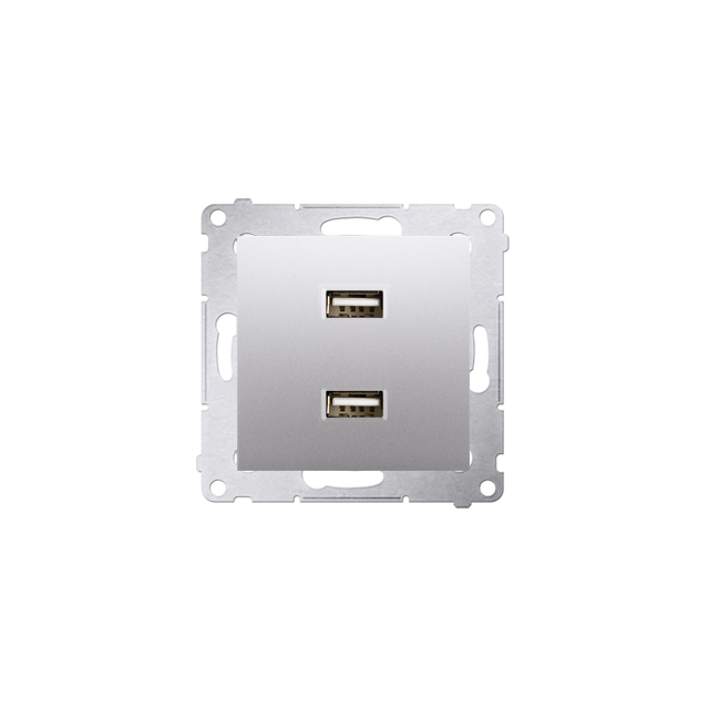 Simon 54 Ładowarka 2 x USB 2.1 A 5V DC 230V srebrny mat DC2USB.01/43 KONTAKT