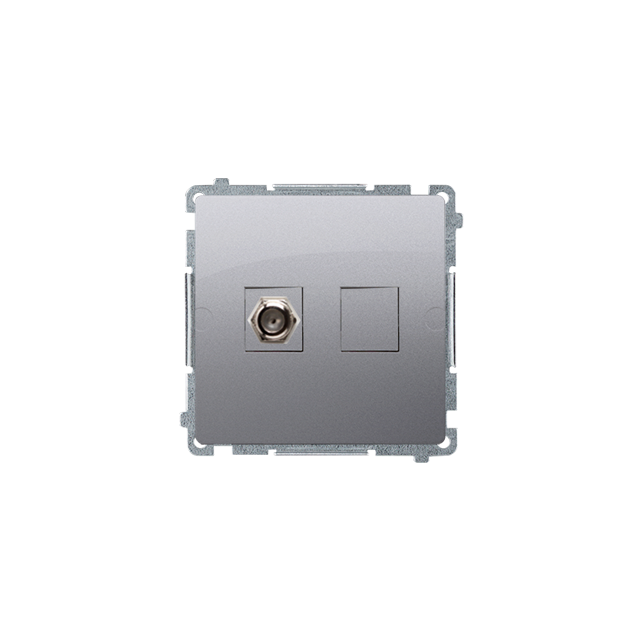 Simon Basic Gniazdo antenowe typu pojedyncze  srebrny mat