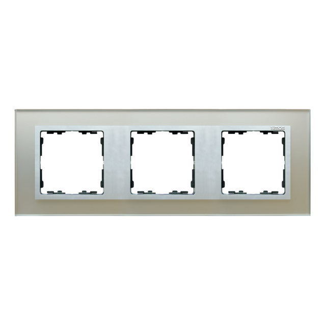 Simon 82 Nature Ramka 3-krotna Nature-szkło Srebrna / pierścień aluminium mat 82937-62 KONTAKT