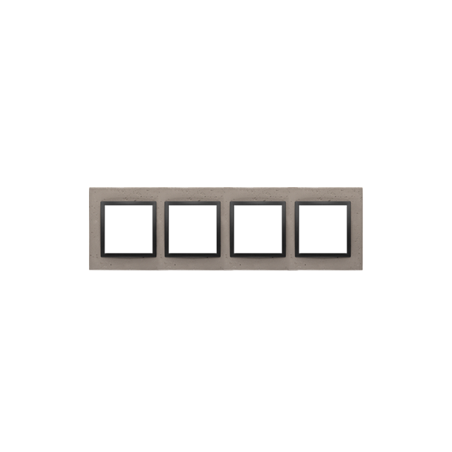 Simon 54 NATURE WMDZ-0140xS-098 Ramka 4-krotna Nature-Beton, CZARNY CHARAKTER, IP20/IP44. (IP44-nale DRN4/98 KONTAKT