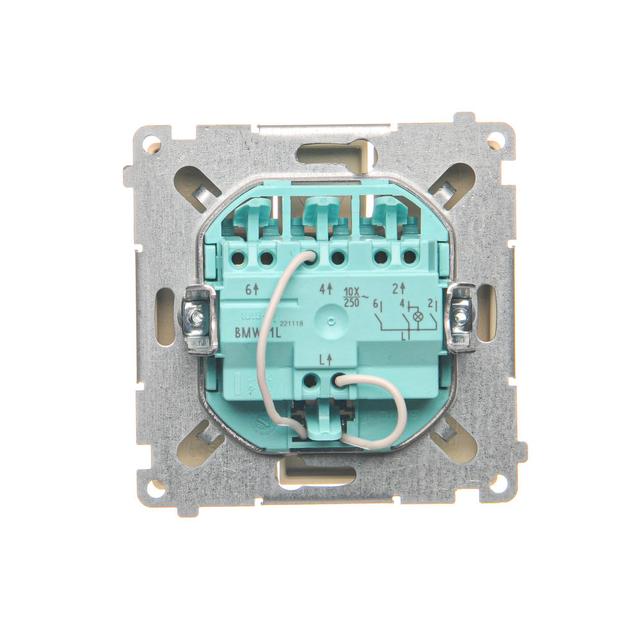 Simon Basic Łącznik potrójny z podświetleniem LED 10A szybkozłączka beż