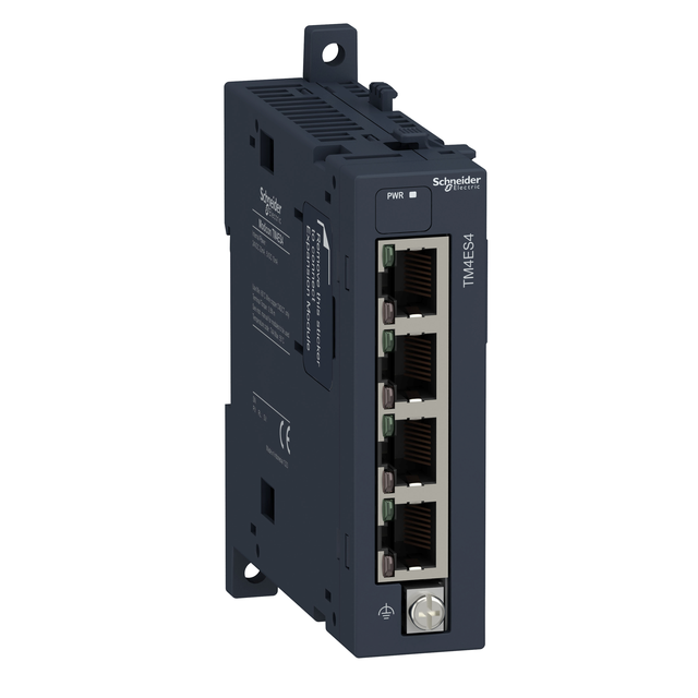 Modicon TM4, moduł komunikacyjny, Ethernet swith, 4 dostępne porty, złącza RJ45