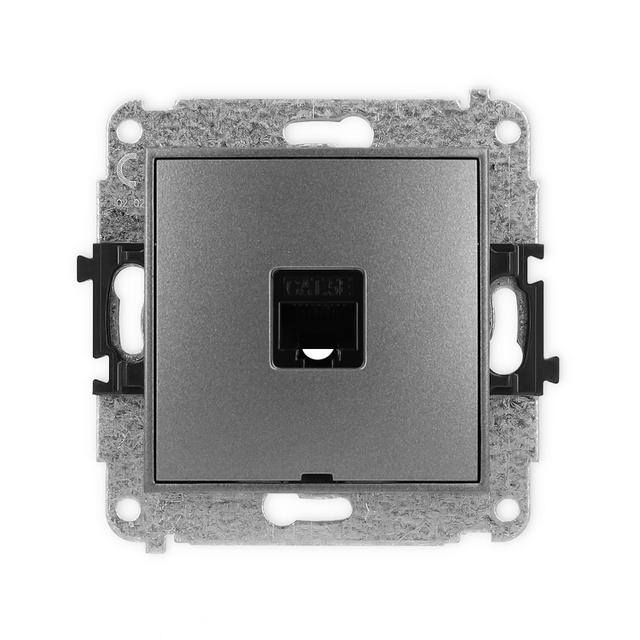 ICON Mechanizm gniazda komputerowego pojedynczego 1xRJ45, kat. 5e, 8-stykowy, bez pola opisowego gra