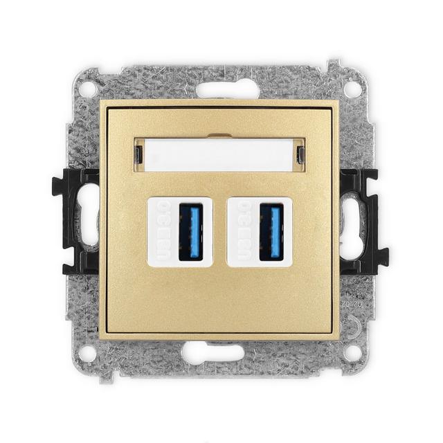 MINI Gniazdo podwójne 2xUSB A-A 3.0 złoty 29MGUSB-6 KARLIK