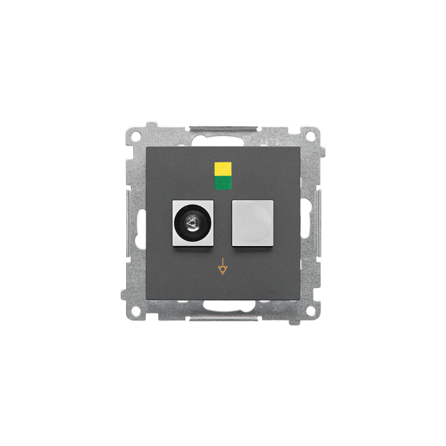 Simon 55 Gniazdo ekwipotencjalne pojedyncze Grafitowy mat