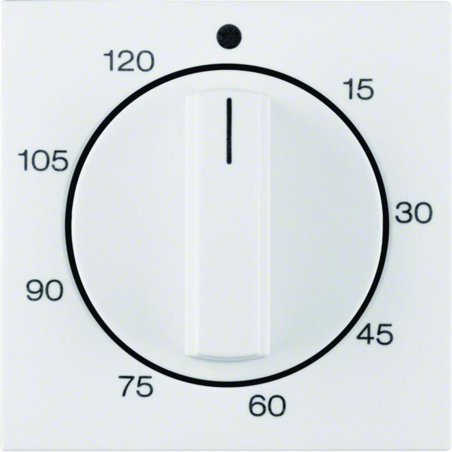 BERKER B.X/S.1 Płytka czołowa z pokrętłem Regulator do mechanizm łącz. czas. 120 min biały 16338989