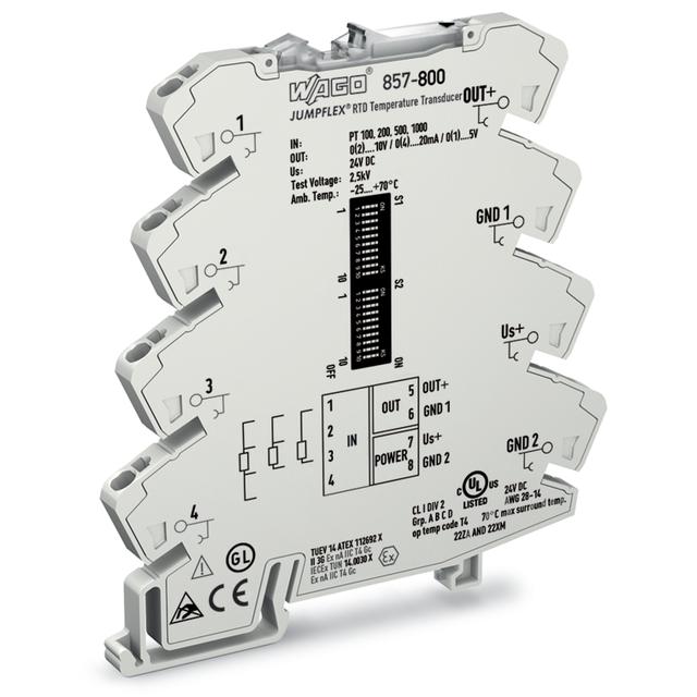 JUMPFLEX przetwornik pomiarowy temperaturowy dla Pt i rezystancji WAGO