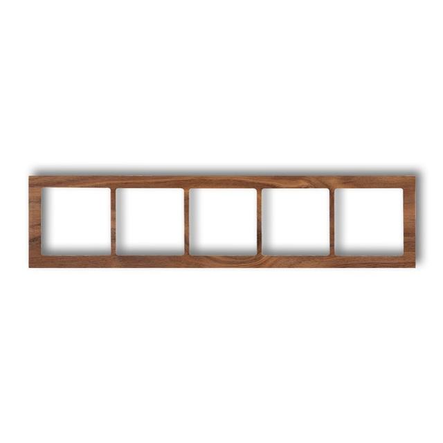 DECO Ramka uniwersalna pięciokrotna - drewno (orzech amerykański) orzech amerykański