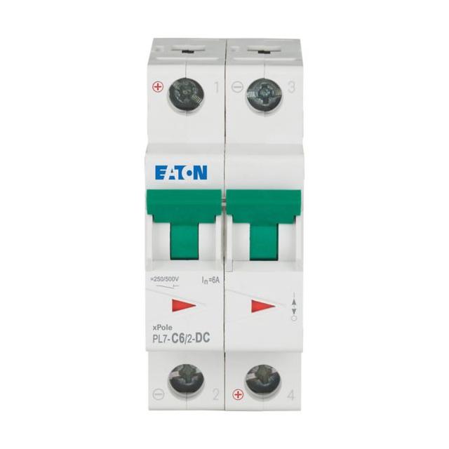 PL7-C6/2-DC Wyłącznik nadprądowy 10kA DC C6A 2P 264899 EATON