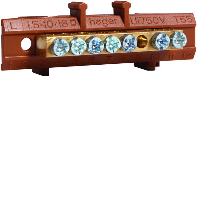 Listwa przyłączeniowa z cokołem fazowa 3x16+4x10 mm2 KM07L HAGER