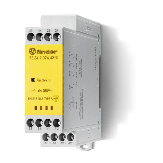 Przekaźnik z mechanicznie sprzężonymi zestykami 3 Z + 1 R; 6A; 24V; zacisk śrubowy