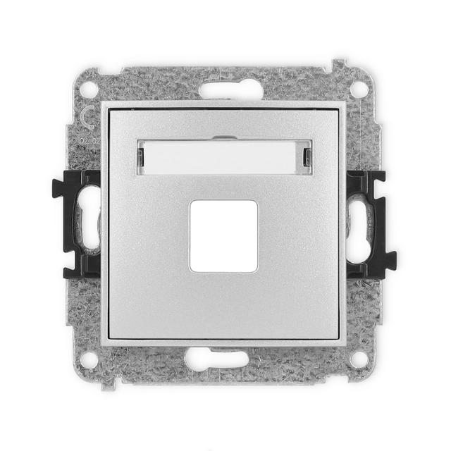 MINI Mechanizm gniazda multimedialnego pojedynczego bez modułu (standard Keystone) srebrny metalik