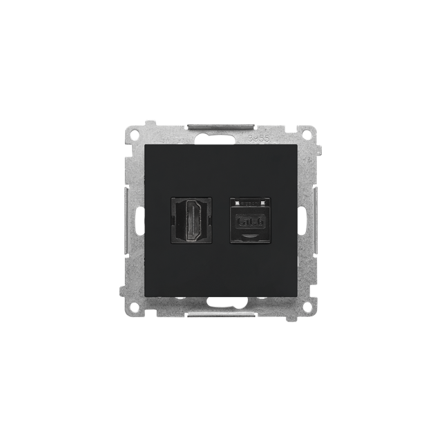 Simon 55 Gniazdo HDMI + RJ45 kat.6 Czarny mat TGHRJ45.01/149 KONTAKT