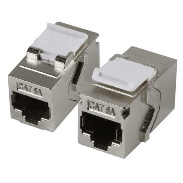 Adapter RJ45 kat. 6A STP Keystone Snap-In metalowa obudowa