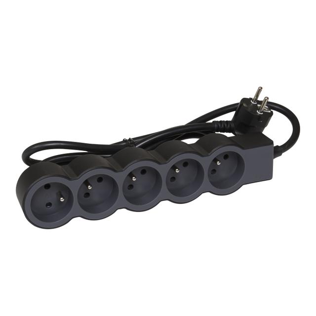 Przedłużacz Standard 5-Gniazdowy Z/U Z Przewodem 3Mb 3x1.5Mm2 Czarny/Grafitowy Helmo 049493 LEGRAND