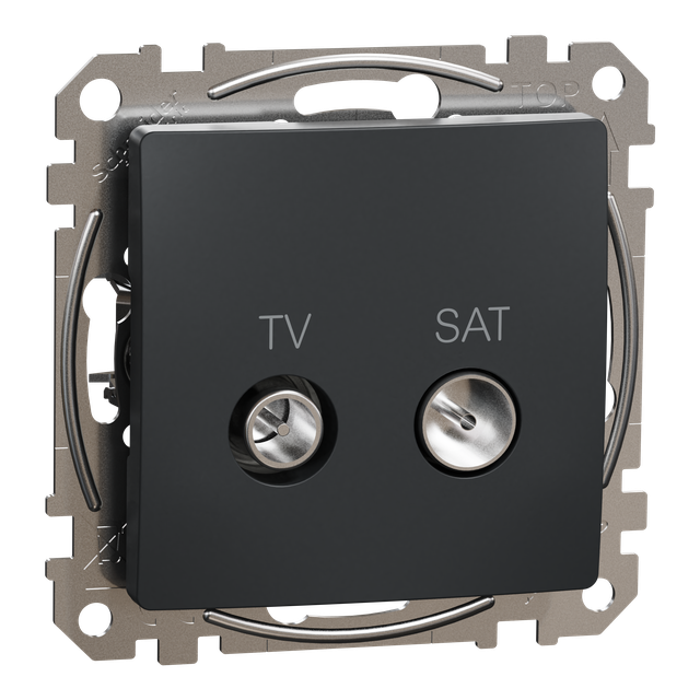Sedna Design & Elements Gniazdo antenowe TV-SAT przelotowe 10dB czarny antracyt SDD114478S Schneider