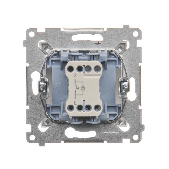 Simon 54 Przycisk pojedynczy zwierny z podświetleniem LED bez piktogramu 10A szybkozłączka brąz mat