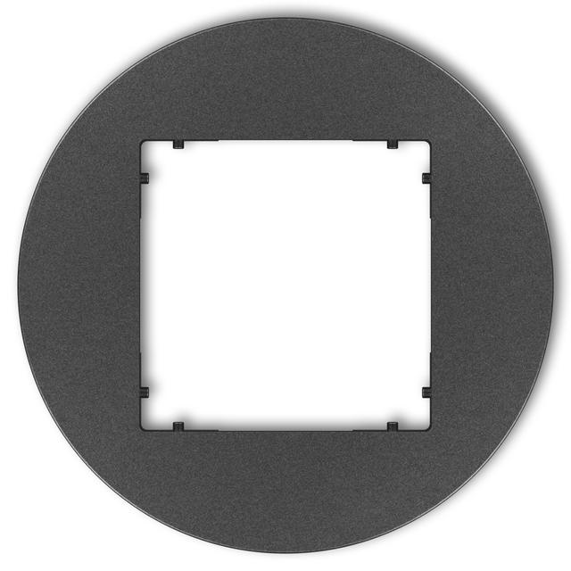 MINI Ramka uniwersalna pojedyncza okrągła z tworzywa grafitowy
