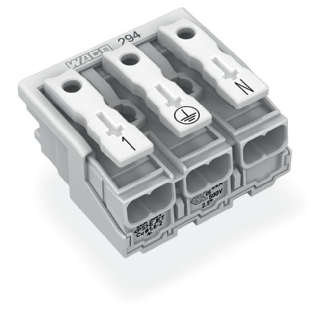 Złączka zasilająca 3‑biegunowa ze stopkąmi bez styku PE 294‑5053 /500szt./ WAGO