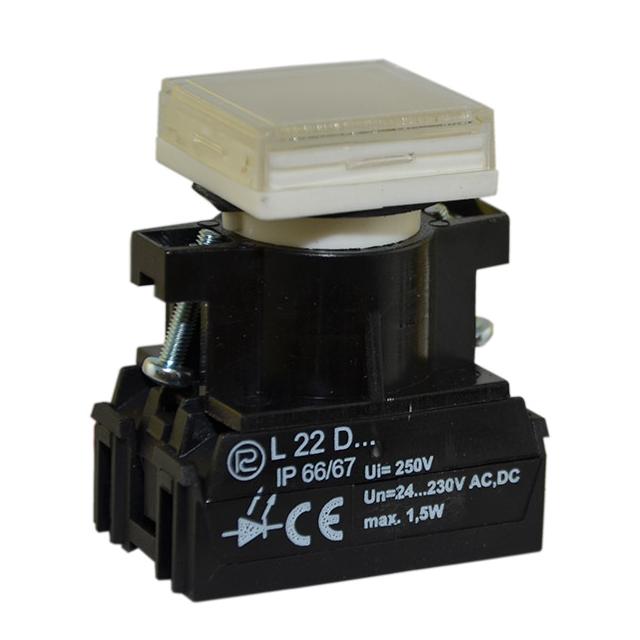 Lampki sygnalizacyjne, klosz bezbarwny,230V AC