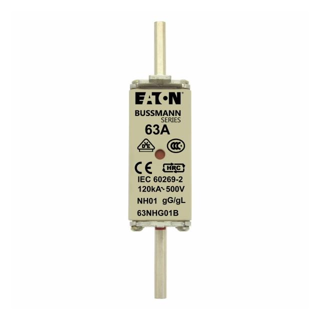 NH FUSE 63A 500V GG/GL SIZE 01 Wkładka NH01 63A 500V GL/GG podwójny wskaźnik 63NHG01B EATON