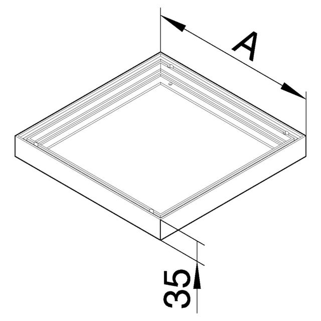 tehalit.UK Rama podwyższająca dla UDM dł. 35mm roz.2 aluminiumminiowa UDAR235 HAGER