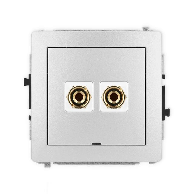 DECO Mechanizm gniazda głośnikowego pojedynczego, bez pola opisowego (typu banan - czerwony i czarny