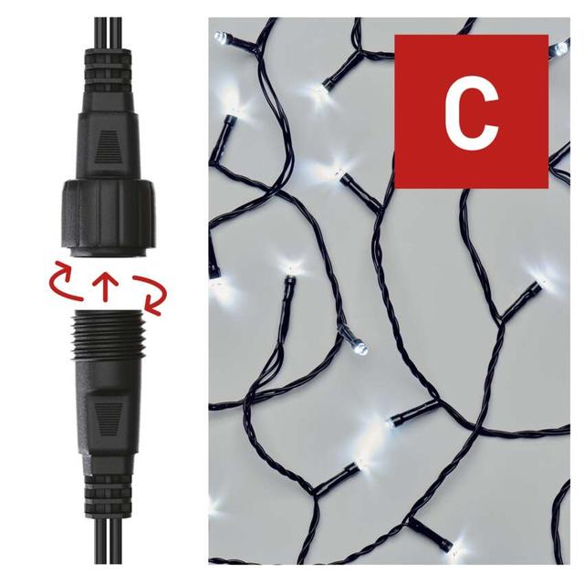 Lampki choinkowe Standard 50 LED 5m zimna biel IP44 timer D1AC02 EMOS