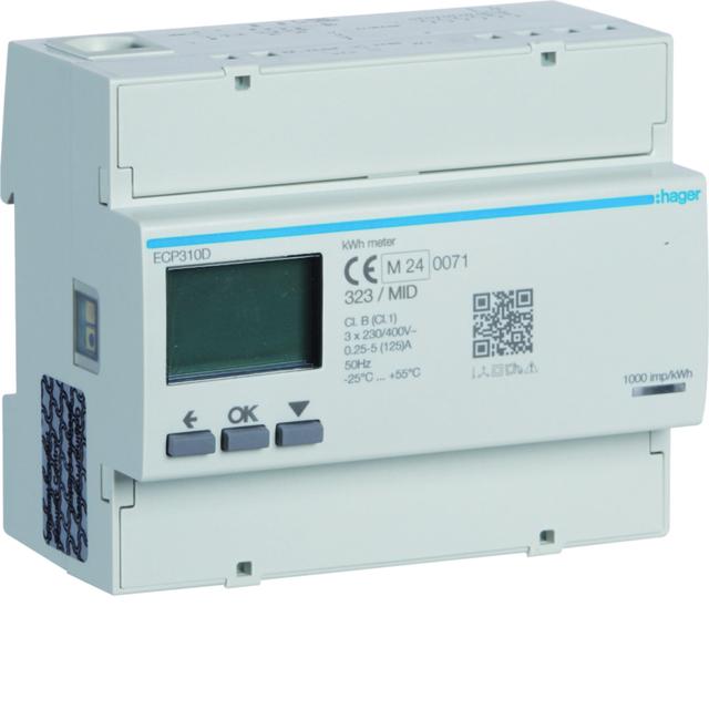 agardio.measure Licznik energii elektrycznej 3-f, 125A 6M, wyjście imp., MID ECP310D HAGER