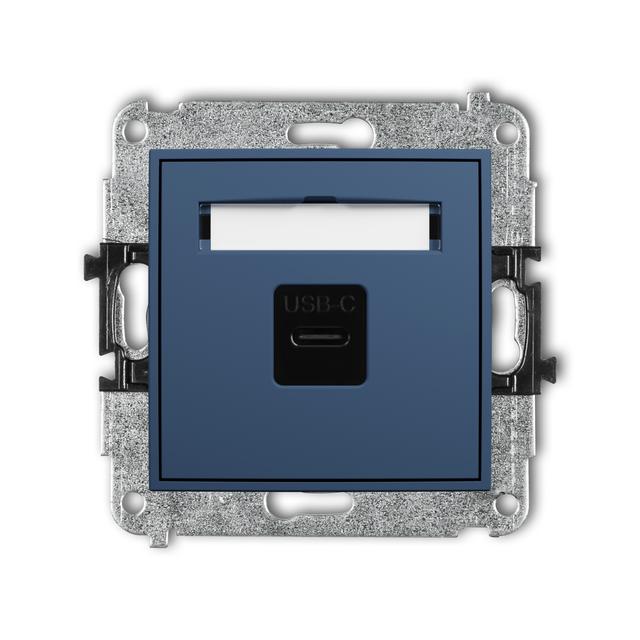 ICON Gniazdo pojedyncze 1xUSB typ C-C navy blue 64IGUSB-7 KARLIK