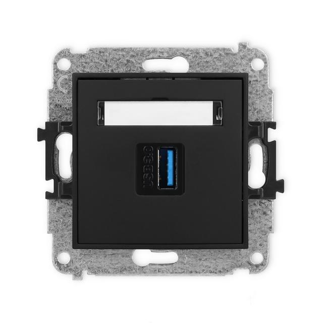 ICON Gniazdo pojedyncze USB A-A 3.0 czarny mat 12IGUSB-5 KARLIK