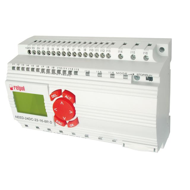 Przekaźnik programowalny 24V DC 16we, 8wy z wyświetlaczem i klawiaturą NEED‑24DC‑22‑16‑8R‑D 859362 RELPOL
