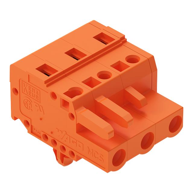 Gniazdo MCS-MIDI Classic 3-biegunowe pomarańczowe raster 7,62mm /100szt./ 231-703/008-000 WAGO