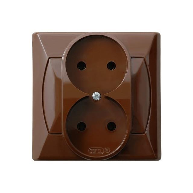 AKCENT Gniazdo podwójne - kolor brązowy